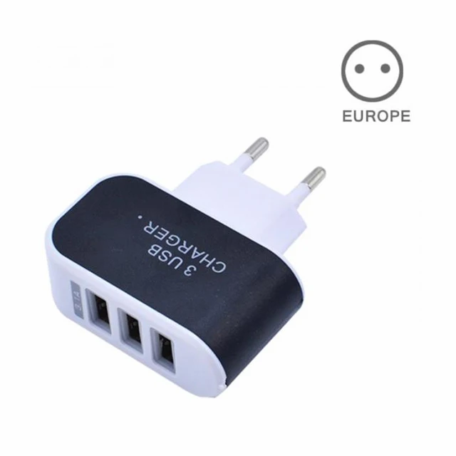 EU-Black Зарядное устройство EU/US с 3 портами USB зарядное устройство для путешествий AC зарядное устройство s адаптер для путешествий аксессуары - Цвет: EU-Black