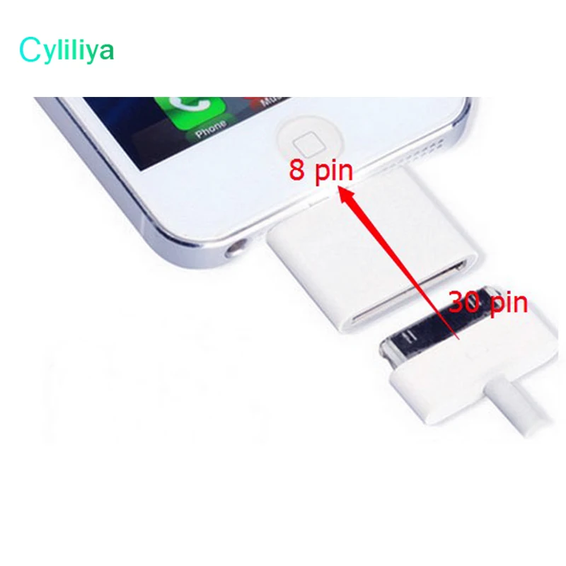 Адаптер cyliliya 300 шт./лот от 30 Pin до 8 для iPhone 5 5S 5C 6 6Plus 7 7plus поддержка iOS9.3.2 10 10.x. x