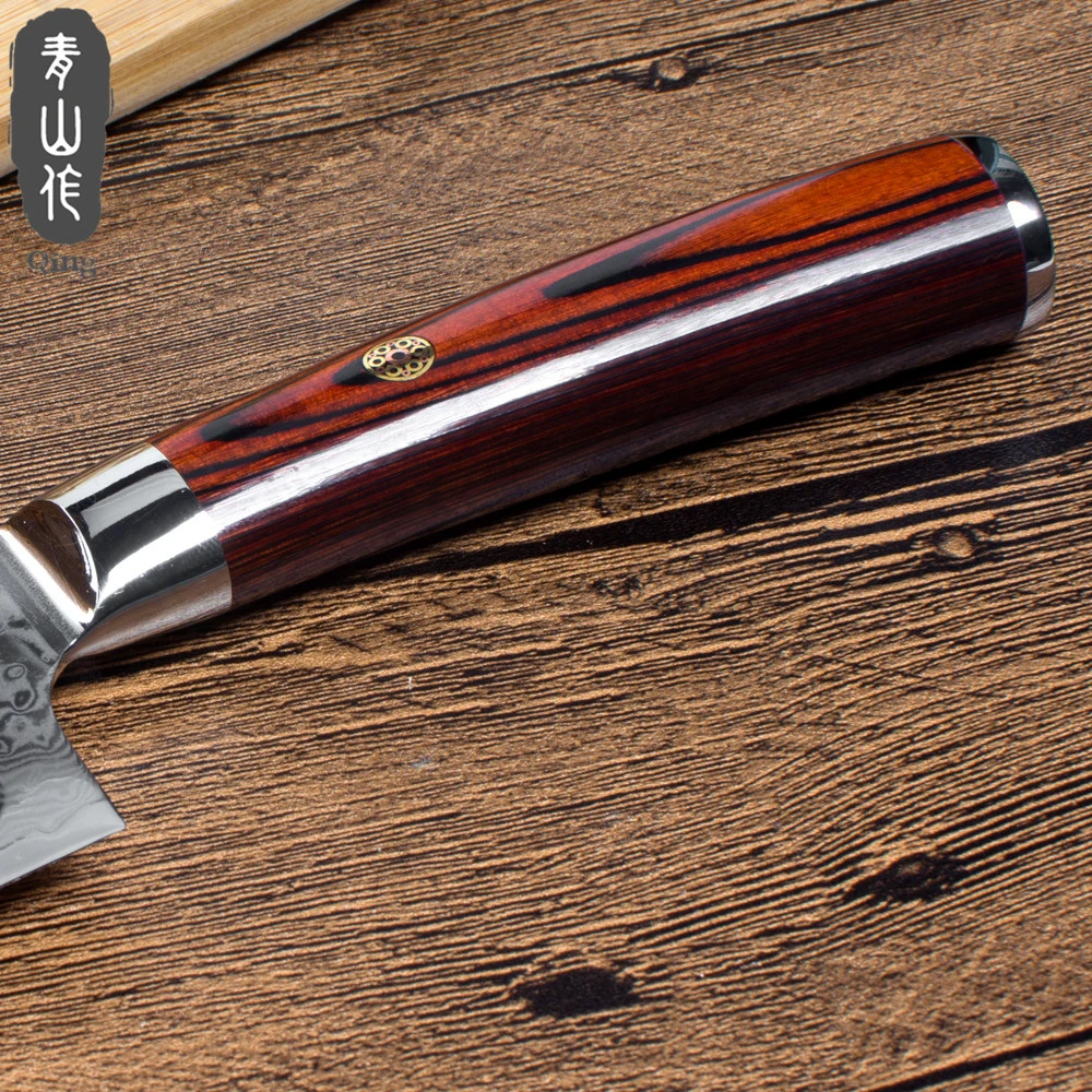 QING beauty шаблон дамасский клинок нож 8 &quotшеф повара 7&quot разделочный Santoku VG10 Core цвет
