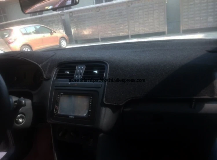 STPLRGECP двухслойный черный тире коврик для Volkswagen VW Polo Dashmat ковер приборной панели