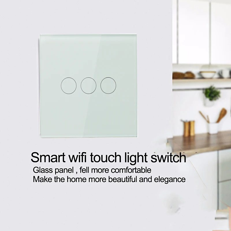 Смарт светильник ключатель настенный сенсорный 1/2/3 клавиши 220 В работает с Alexa Google