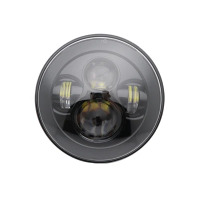Черный Мотоцикл фара 7 дюймов мотоцикл Проектор Hi/Lo LED лампочка фары мотоцикл светодиодный свет Высокий Низкий Луч - Цвет: Черный