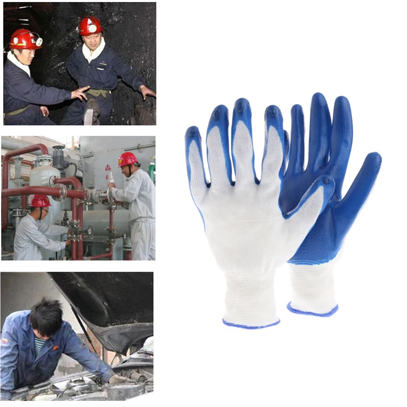1 пара трикотажных наручных резиновых перчаток из ПВХ для работы в саду и ремонта