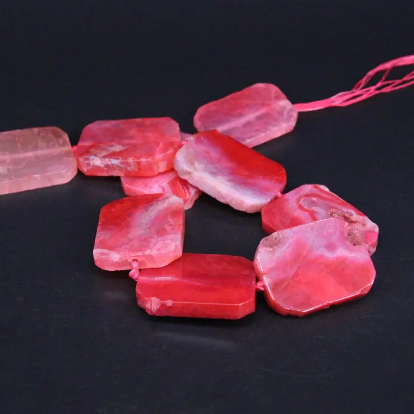 15 5 дюйма/нить Большая Натуральная роза красный дракон вены Агаты прямоугольная