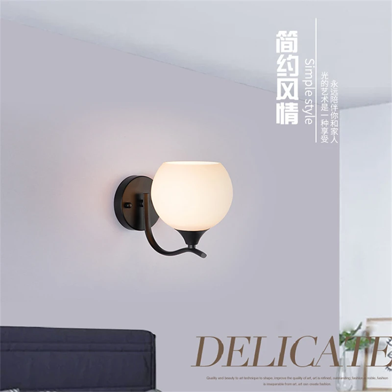 Настенный светильник в американском стиле светодиодное бра E27 черного цвета для