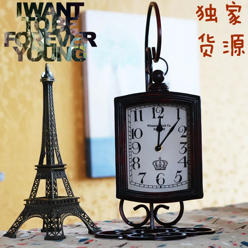 Потертый шик часы Винтаж Домашний декор настольные Античная Ретро настольные|clock