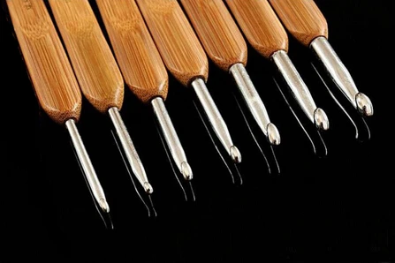 3.0mm-6.0mm 7pcs/Set 7 sizes Metal Crochet Hook Carbonized Bamboo Handle Knit Knitting Needle Weave Yarn Needlework Craft | Дом и сад
