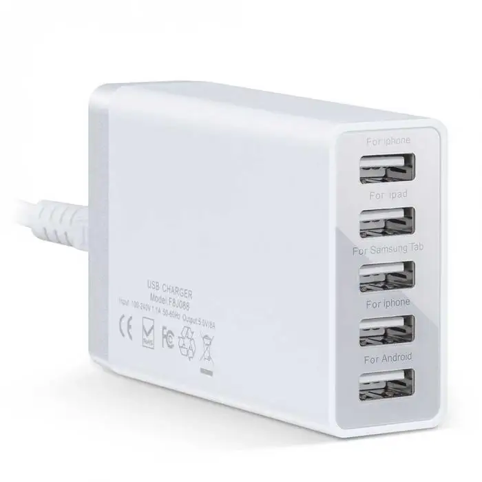 Usb-хаб 5 портов usb зарядная станция многопортовое зарядное устройство Домашний Настольный адаптер для iPhone iPad Air iPad Mini samsung huawei EM88