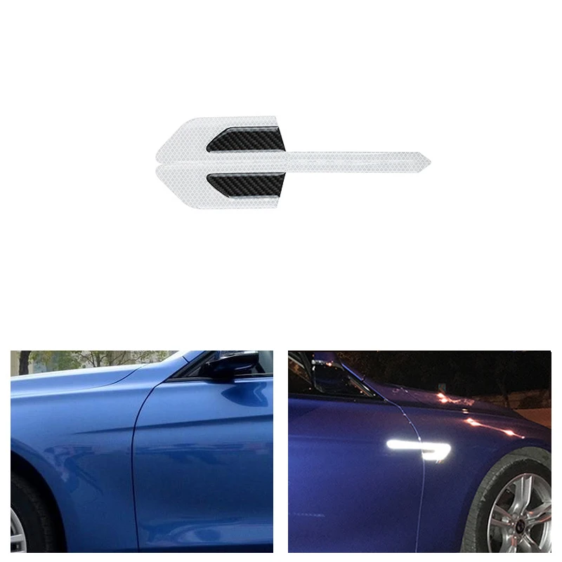 White with Carbon 2 шт. Универсальный Автомобильный Корпус крыло против царапин отражатель боковая защита края полоски для Honda hyundai Kia Nissan Infiniti - Цвет: White with Carbon
