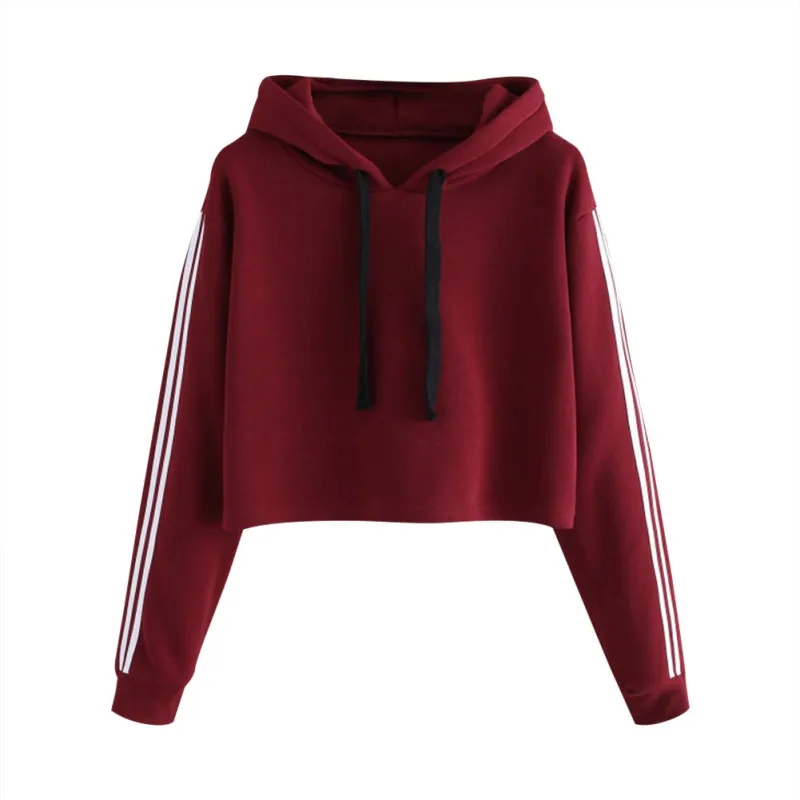 Женская толстовка в полоску с капюшоном Корейском стиле|Женские толстовки и