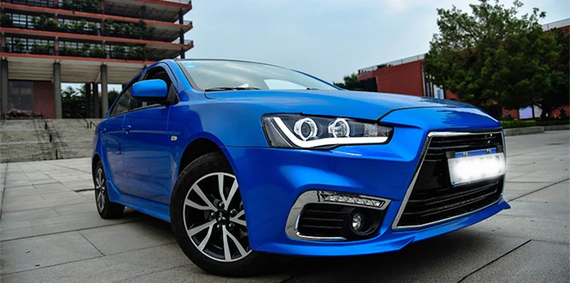 2 шт Ангел глаз фара для Mitsubishi Lancer-EX фары 2010- светодиодный DRL фары Биксеноновые линзы двойной луч
