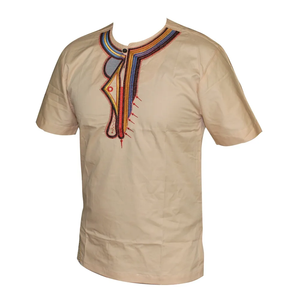 Dashikiage новые мужские африканские с коротким рукавом хиппи винтажные Необычные высокой Племенной вышивкой топ