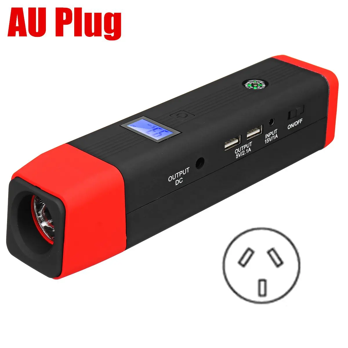 Red Black AU Plug Многофункциональное пусковое устройство 99800 мА/ч, 12 V 2USB 500A портативный автомобильный аккумулятор бустер зарядное устройство усилитель Мощность power Bank пусковое устройство - Цвет: Red Black AU Plug