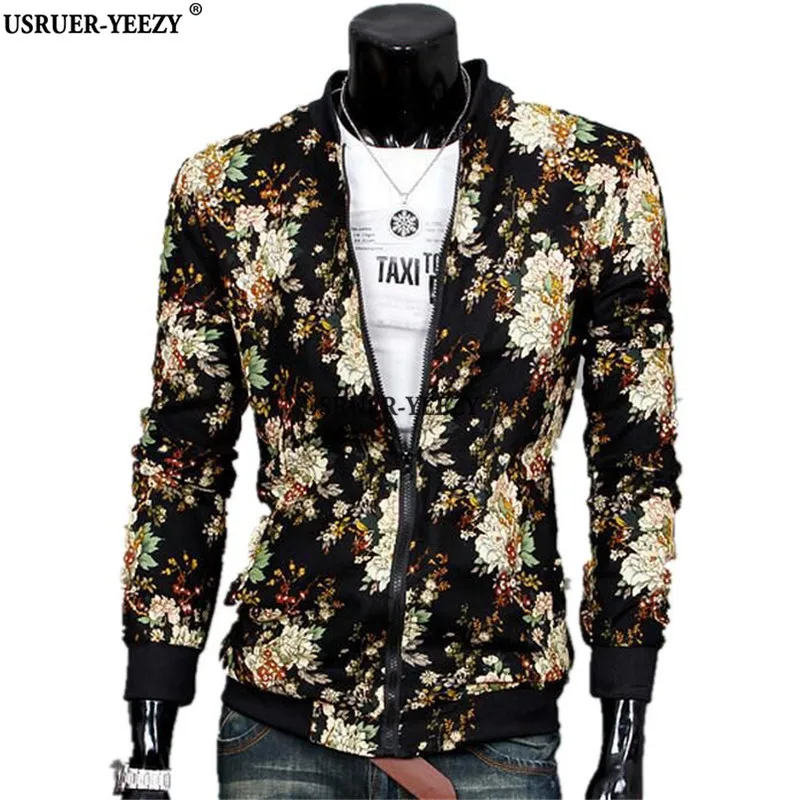 Usruer yeezy продвижение мужская куртка новый fit цветочный принт британский флаг