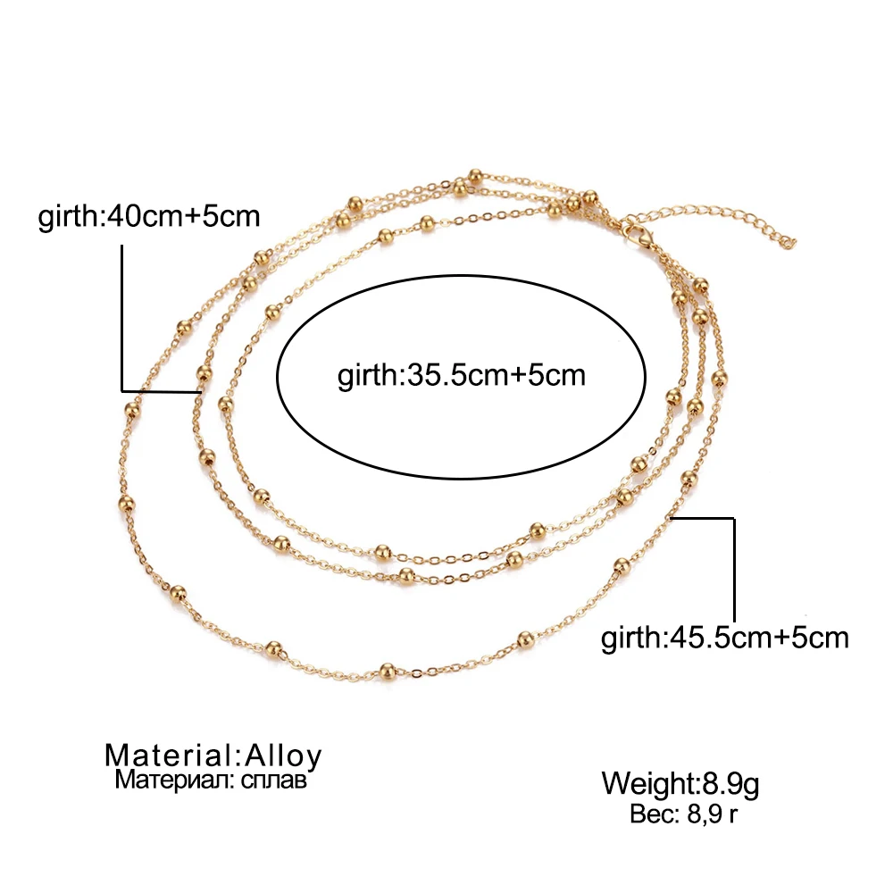 Женское многослойное ожерелье с круглыми бусинами в стиле бохо | Украшения и