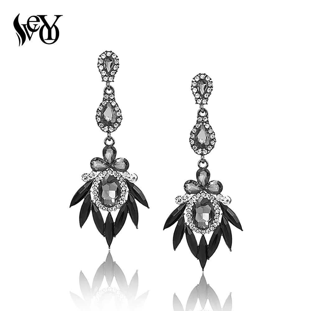 Женские акриловые серьги VEYO элегантные длинные со стразами | Украшения и