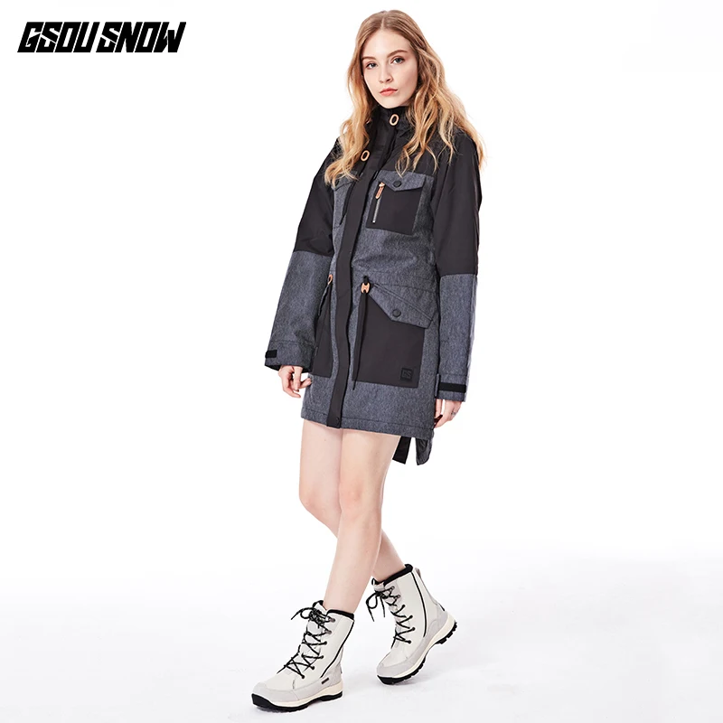 Gsou Snow 2018 новая лыжная куртка женская одежда костюм ветровка водонепроницаемый и