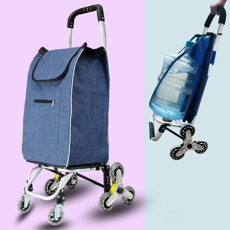 Продуктовая тележка маленькая из алюминиевого сплава Складная портативная для