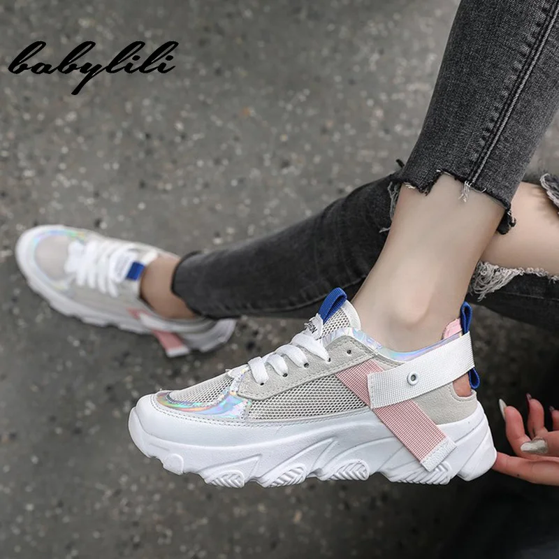 Женские кроссовки на толстой подошве повседневные дышащие вулканизированной