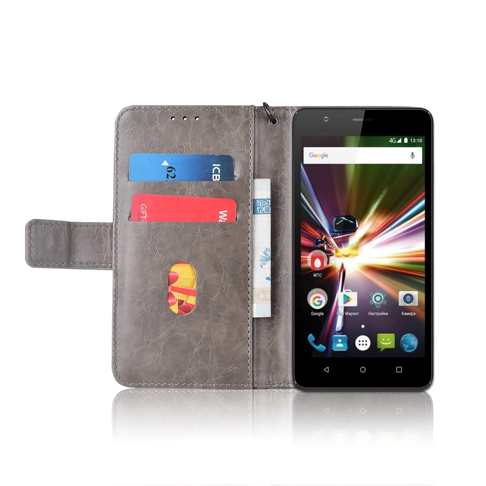 Кожаный чехол-книжка для MTS Smart Surf 2 4G Fundas с цветочным принтом 100% специальный