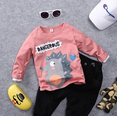 only t shirt Новинка года, Весенняя свободная футболка с круглым вырезом для мальчиков Модная стильная футболка с длинными рукавами для мальчиков Одежда для детей - Цвет: only t shirt