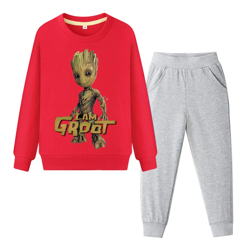 Boys Groot Costume Suits Girls Spring Coat+Pant 2PCS Clothing Sets Baby Cotton Sports Tracksuits Children Clothes Set Suit WL085 | Детская