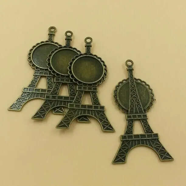 Основа для подвески с изображением Эйфелевой башни стеклянные кабошоны 20 мм