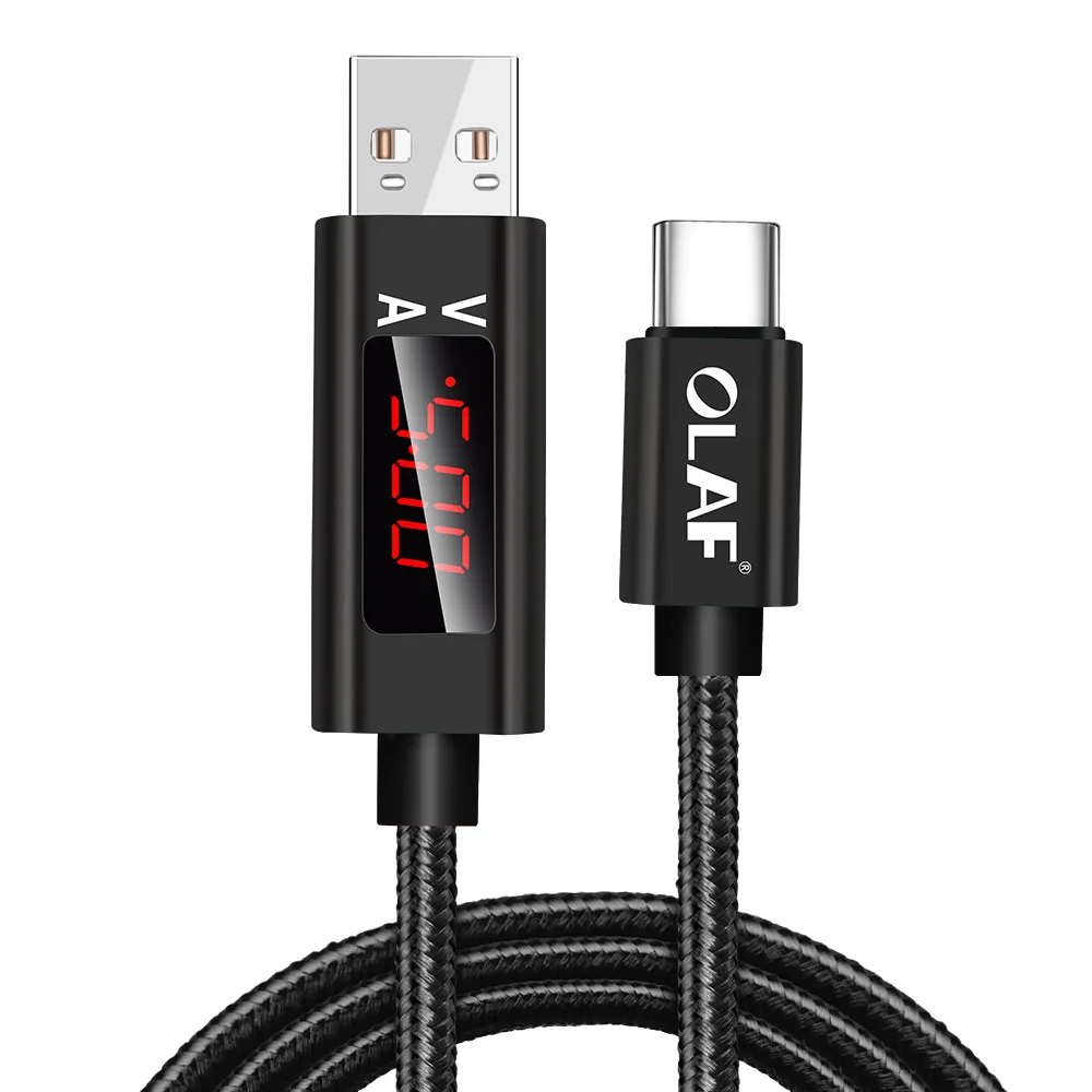 Black Олаф D-Line2 кабель для быстрой зарядки USB 3,0 USB-C, кабель для синхронизации данных с дисплеем напряжения и тока usb type-C для Xiaomi A1 huawei P9 - Цвет: Black