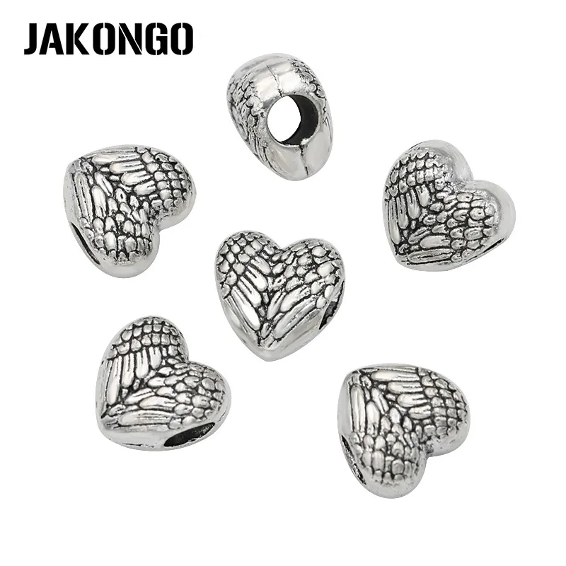 JAKONGO антикварные посеребренные ангельские крылья сердечки бусины для