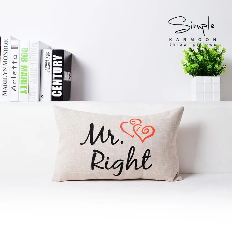 Mr Mrs Подушка Чехол mr. Right всегда прав чехол для поясничной подушки s Юбилей