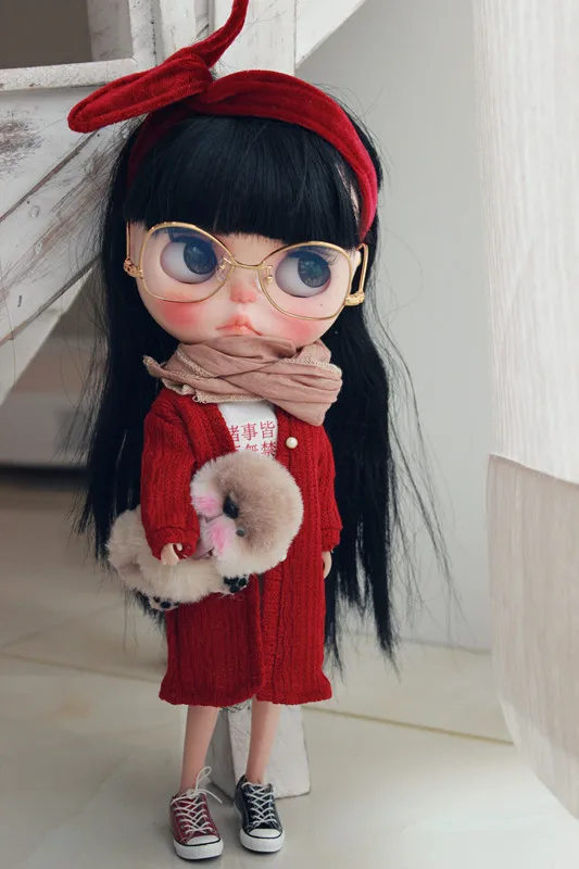 Blyth OB24 кукла вязаное пальто Кукла Одежда для OB24 Licca Azone S Blyth кукла аксессуары длинный Sen вязаная куртка