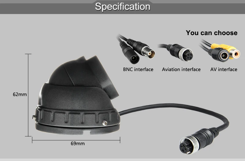 Серая Автомобильная мини камера 600TVL CCD Металлическая для такси автобус