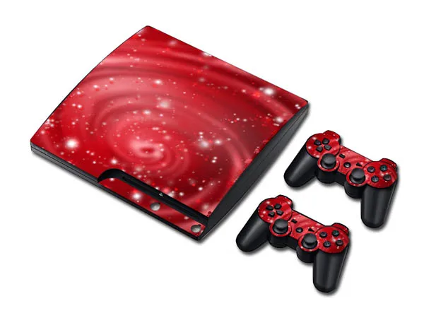 Наклейки OSTSTICKER Galaxy Vision Красный ПВХ винил кожа наклейки для PS3 Slim консоль Sony Playstation