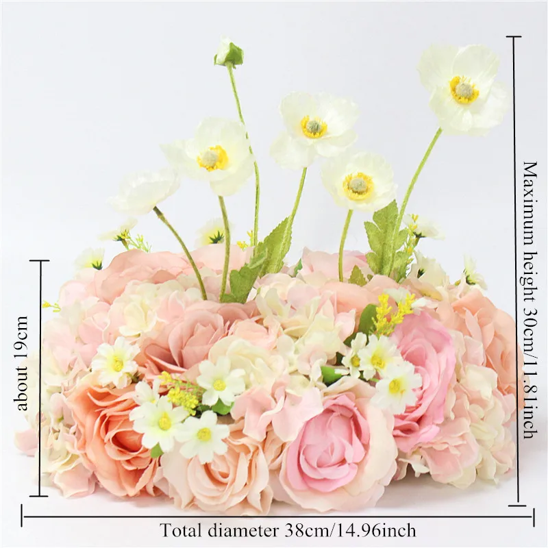 Customized artificial flowers Table flower round bottom desktop decoration Wedding layout road lead Stage decorative 1pc | Дом и сад