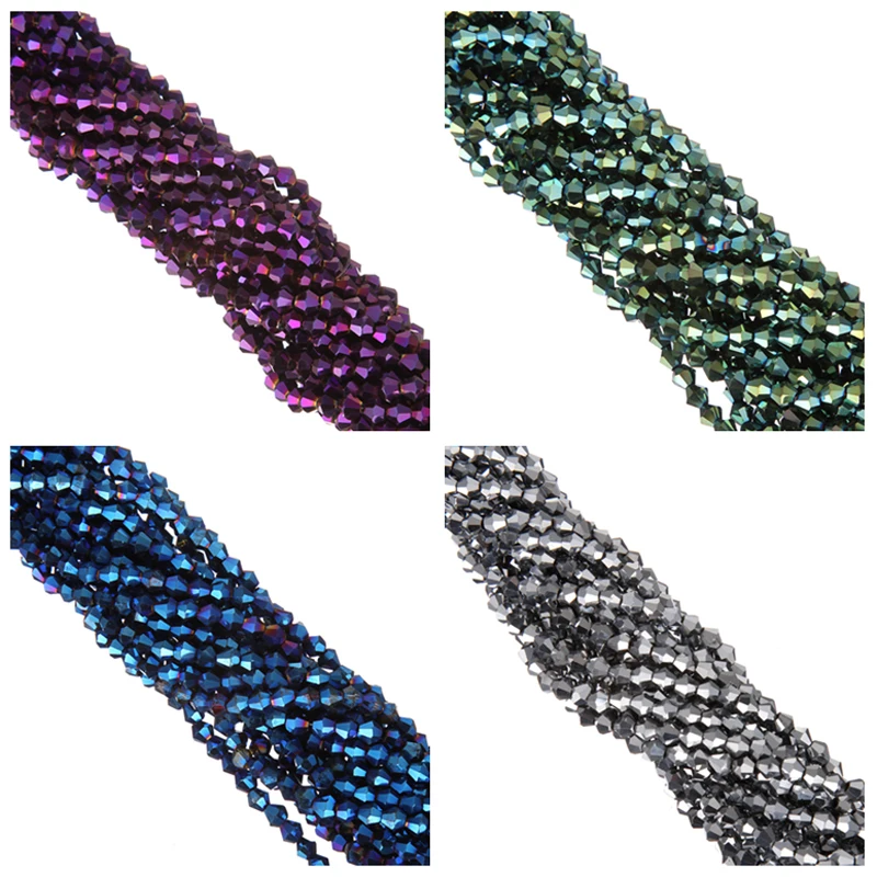 Модные двухконусные бусины с гранями и стеклянными кристаллами 4 мм 110 шт. для