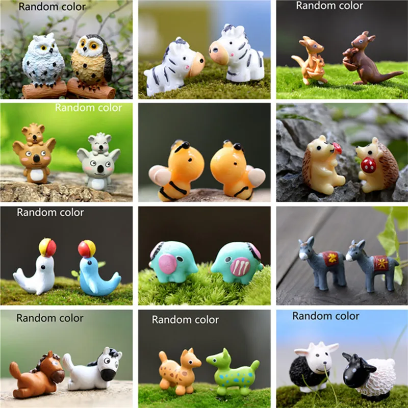 4 шт случайный цвет микро пейзаж милый мультфильм животное Смола Сделай Сам сад
