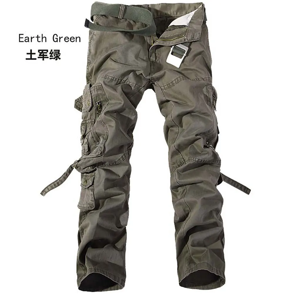 Брюки-карго мужские с несколькими карманами модные удобные штаны из промытого