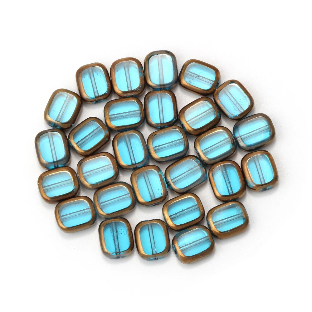 MEIBEADS 28 шт./лот Квадратные бусины из прозрачного стекла ювелирные аксессуары