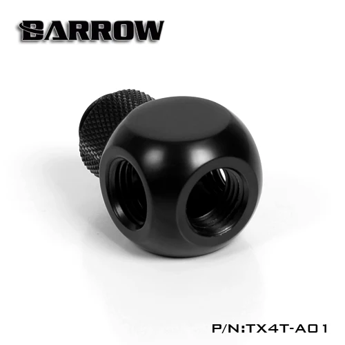 

Barrow TX4T-A01 G1 / 4 "X4 Black silver Extender rotation 4-Way cubic Adaptor seat water cooling computer accessories