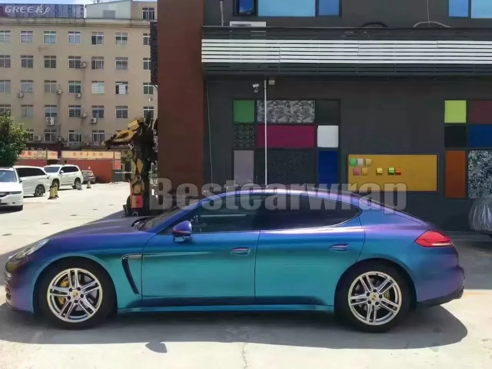 2018 синий и фиолетовый флип флоп Атлас виниловая пленка с эффектом хамелеона