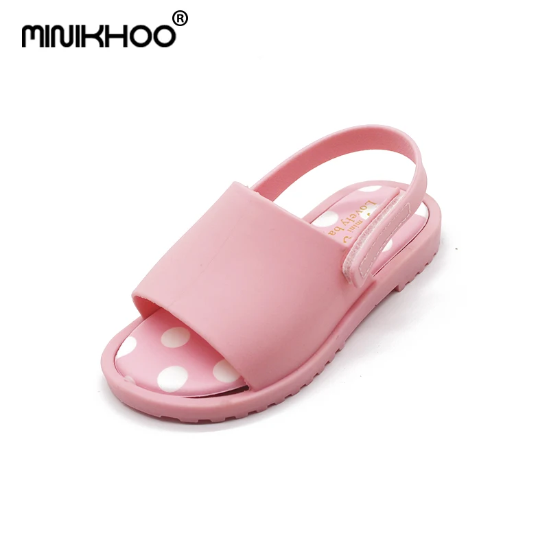 Mini Melissa/Повседневные прозрачные сандалии; Новинка года; бразильская детская обувь Melissa; обувь для малышей; 13,5-16 см; нескользящие сандалии для девочек - Цвет: Pink