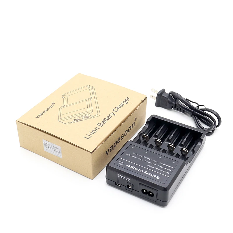 Оригинальный vapesoon Li Ion Батарея Зарядное устройство 4 слота 3 7 V электронная сигара