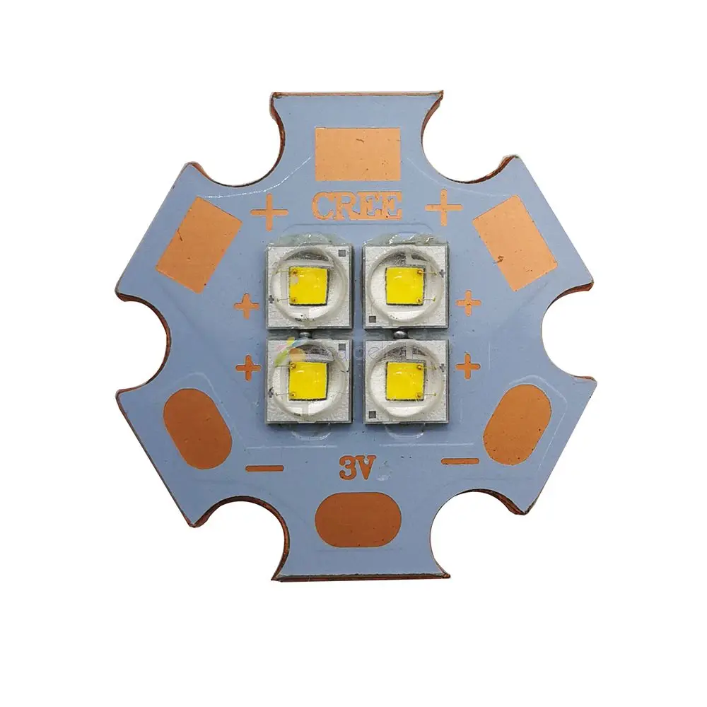 

Cree XP-E2 3V 6V 12V 4 Chips High Power LED Emitter XPE2 Cool White / Warm White / Neutral White / Red Colors on 20mm Copper PCB