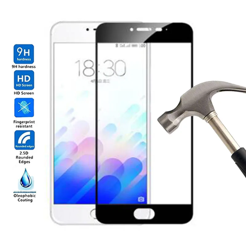 

Full cover Screen Protector Tempered Glass Anti-scrath Glass For Meizu M3 M3s Phone Film For Meizu M3s