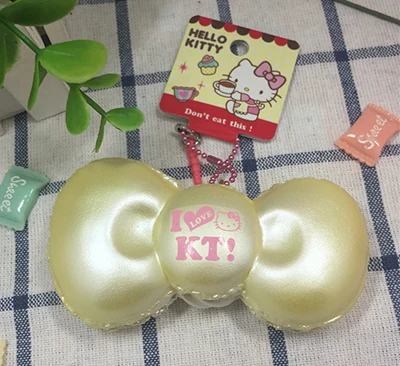 1 шт. милый hello kitty лук мягкие игрушки Kuwaii Squishys игрушка сотовый телефон шарм Jumbo Squishies оригинальная посылка(7 цветов - Цвет: Jewelly yellow