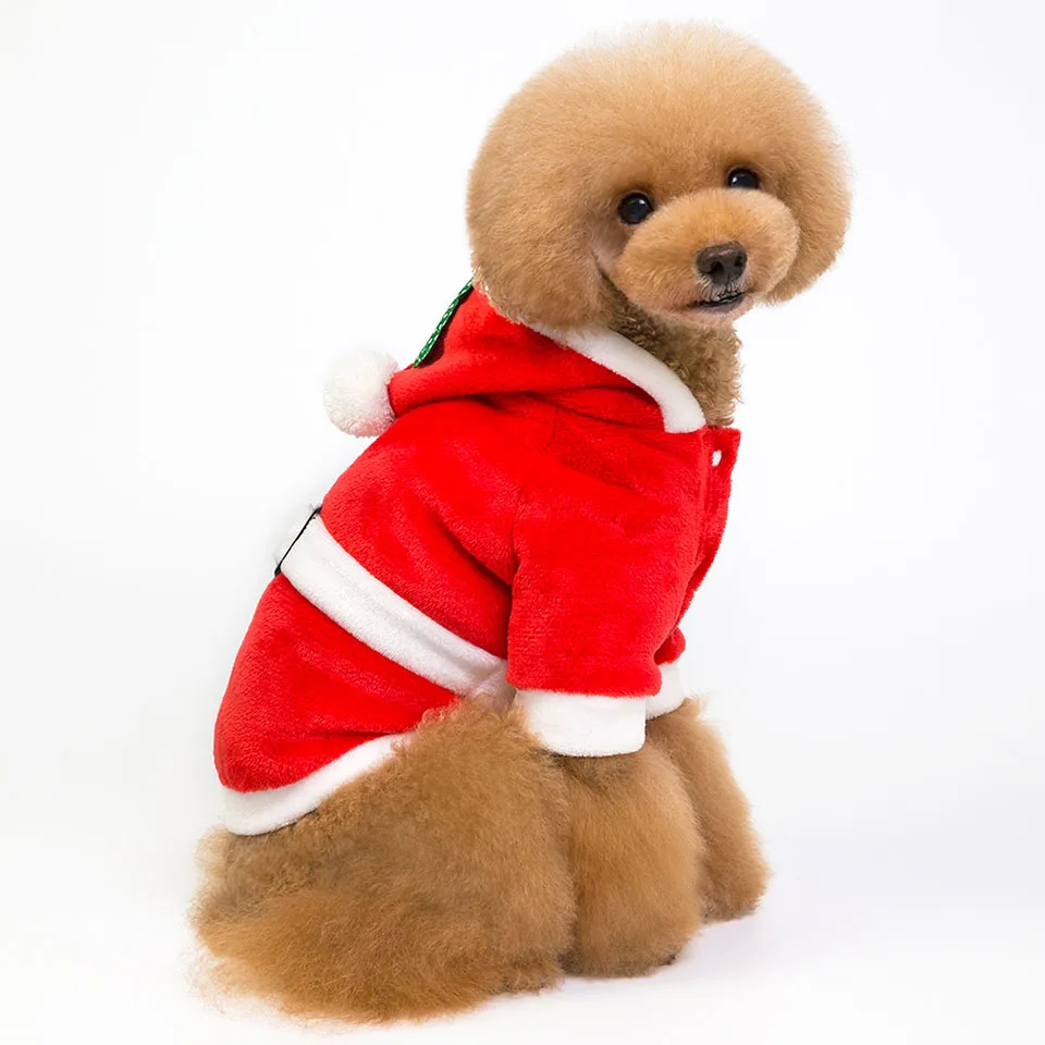 DEIRYLE Christmas Dog Cat Pet Costume Clothes Outfits Cute Winter Warm Flannel Jacket Coat Hoodie Jumpsuit Clothing | Дом и сад