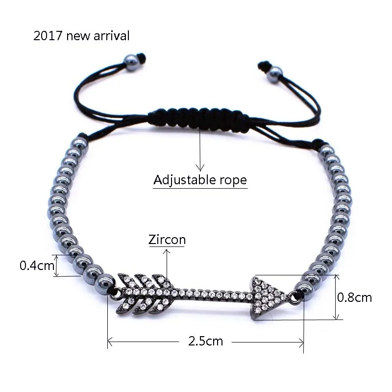 Новая мода проложить настройки CZ браслет стрелки Богемия Стиль бисера Шарм