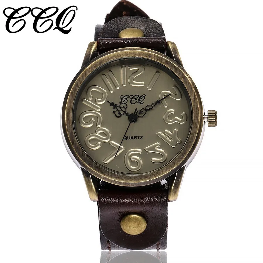 Часы наручные CCQ женские кварцевые брендовые водонепроницаемые винтажные с