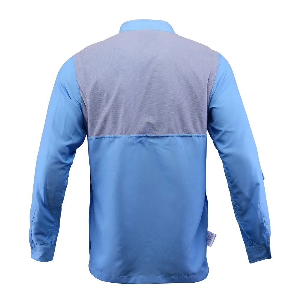 Мужская быстросохнущая дышащая рубашка с длинным рукавом для рыбалки уличная UPF40