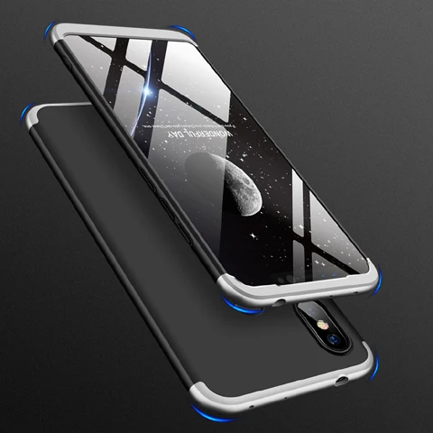 silver and black Гибридный съемный чехол для Xiaomi Redmi Note 6 Pro, жесткая защитная задняя крышка для Xiaomi Redmi 6 Pro, противоударный чехол для телефона Funda - Цвет: silver and black